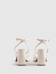 River Island White Cross Strap Block Heeled Sandals - Image 4 of 6