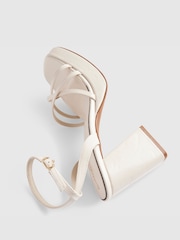 River Island White Cross Strap Block Heeled Sandals - Image 5 of 6