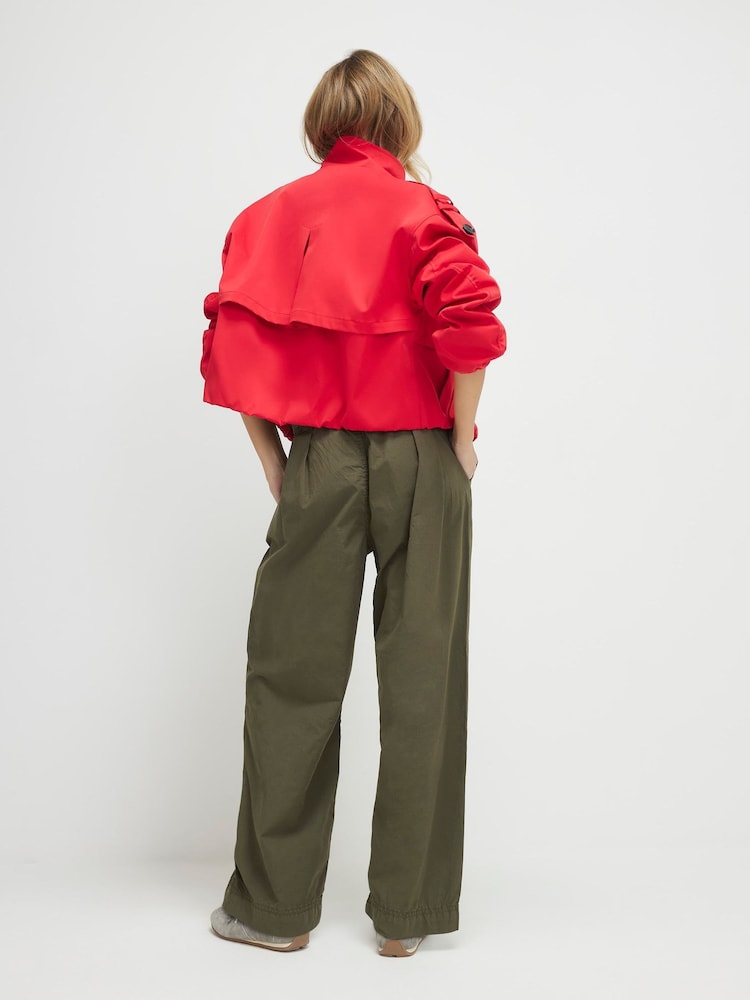 River Island Green High Rise Belted Trousers - Image 2 of 4