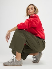 River Island Green High Rise Belted Trousers - Image 3 of 4