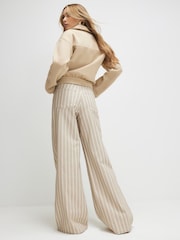 River Island Brown High Rise Stripe Super Wide Leg Jeans - Image 2 of 4