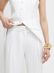 River Island High Rise Stripe Wide Leg Trousers - Image 4 of 4