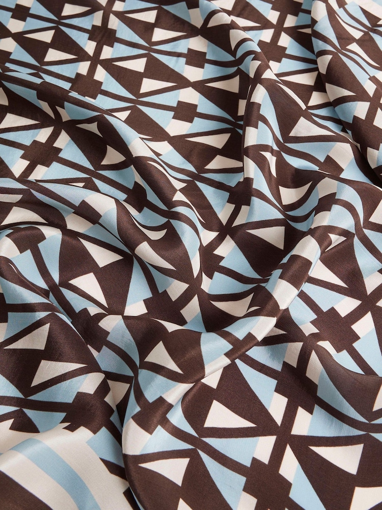 River Island Blue Geo Print Square Scarf - Image 3 of 3 River Island Blue Geo Print Square Scarf - Image 3 of 3