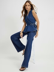 River Island Pull On Elasticated Waist Wide Leg Jeans - Imagen 3 de 3