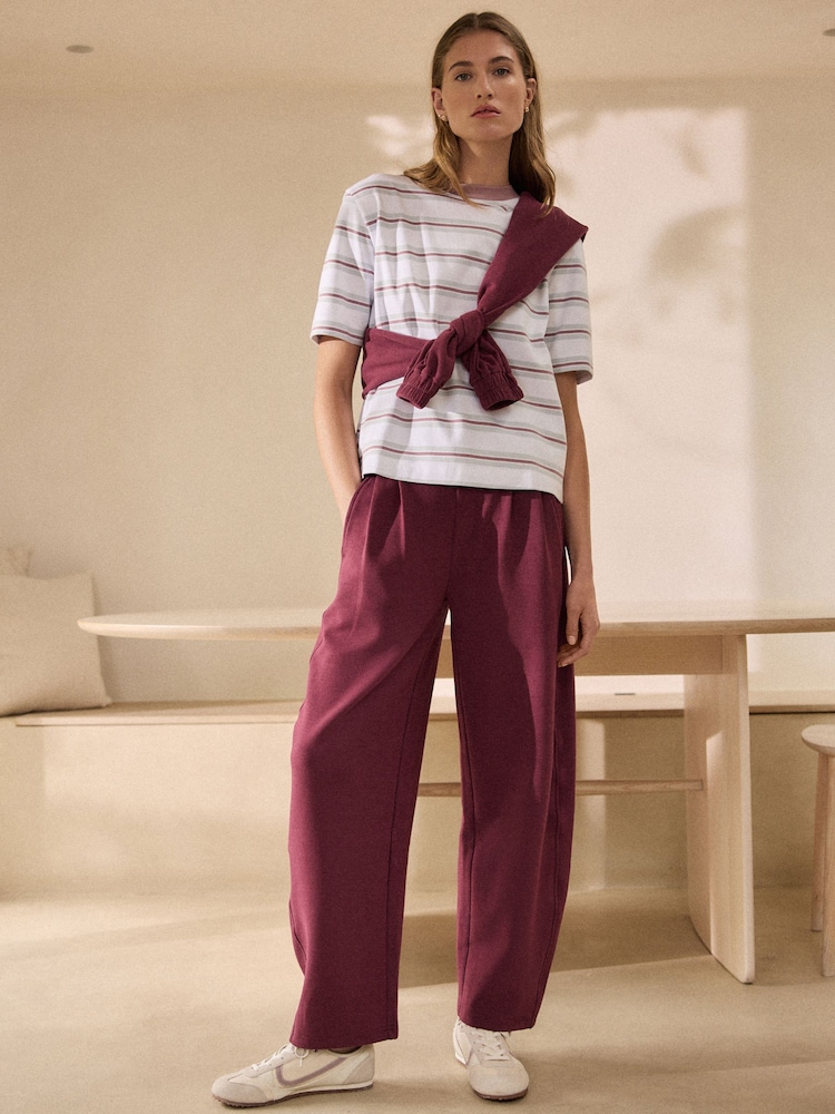 Ecru Stripe N. Premium Luxe Supima Crew Neck T-Shirt - Image 2 of 5