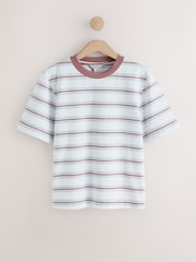 Ecru Stripe N. Premium Luxe Supima Crew Neck T-Shirt - Image 6 of 8