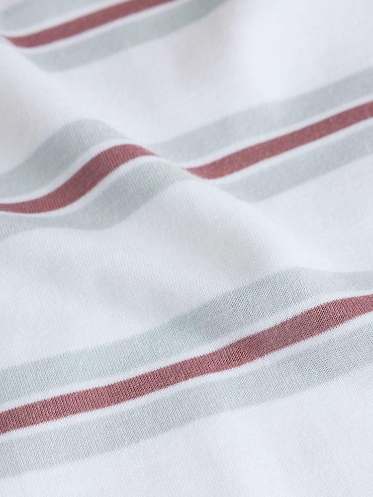 Ecru Stripe N. Premium Luxe Supima Crew Neck T-Shirt - Image 8 of 8 Ecru Stripe N. Premium Luxe Supima Crew Neck T-Shirt - Image 8 of 8