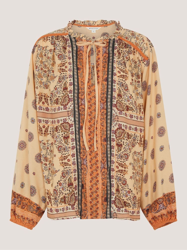 Monsoon Ines Floral Print Blouse - Imaginea 5 din 5
