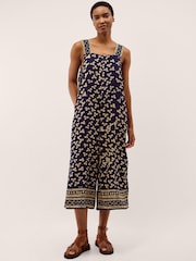Monsoon Blue Clover Print Culotte Jumpsuit - Image 1 of 2