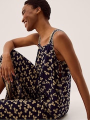 Monsoon Blue Clover Print Culotte Jumpsuit - Image 2 of 2