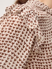 Monsoon Brown Hope Heart Print Blouse - Image 4 of 5