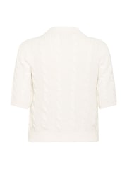 Kaffe White KaBlair Short Sleeve Cable Knit Cardigan - Image 6 of 6
