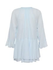 Kaffe Blue KAflora Tie-Neck Ruffled Mini Dress - Image 6 of 6