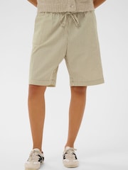 Kaffe Natural KAnaya Striped Shorts - Image 1 of 6