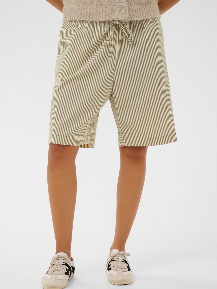 Kaffe Natural KAnaya Striped Shorts - Image 1 of 6 Kaffe Natural KAnaya Striped Shorts - Image 1 of 6