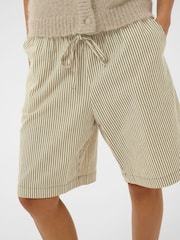 Kaffe Natural KAnaya Striped Shorts - Image 4 of 6