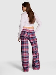 Victoria's Secret Pink Purple Rose Tartan Long Flannel Pyjama Bottoms - Image 2 of 2