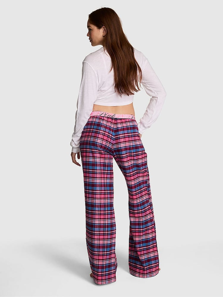 Victoria's Secret Pink Purple Rose Tartan Long Flannel Pyjama Bottoms - Image 2 of 2 Victoria's Secret Pink Purple Rose Tartan Long Flannel Pyjama Bottoms - Image 2 of 2
