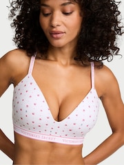 Victoria's Secret Pink Ditsy Floral Lightly Lined Non Wired Cotton Logo Bra - Image 1 of 2
