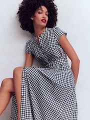 Boden Blue Arabella Linen Blend Dress - Image 1 of 6