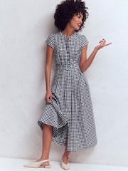 Boden Blue Arabella Linen Blend Dress - Image 4 of 6