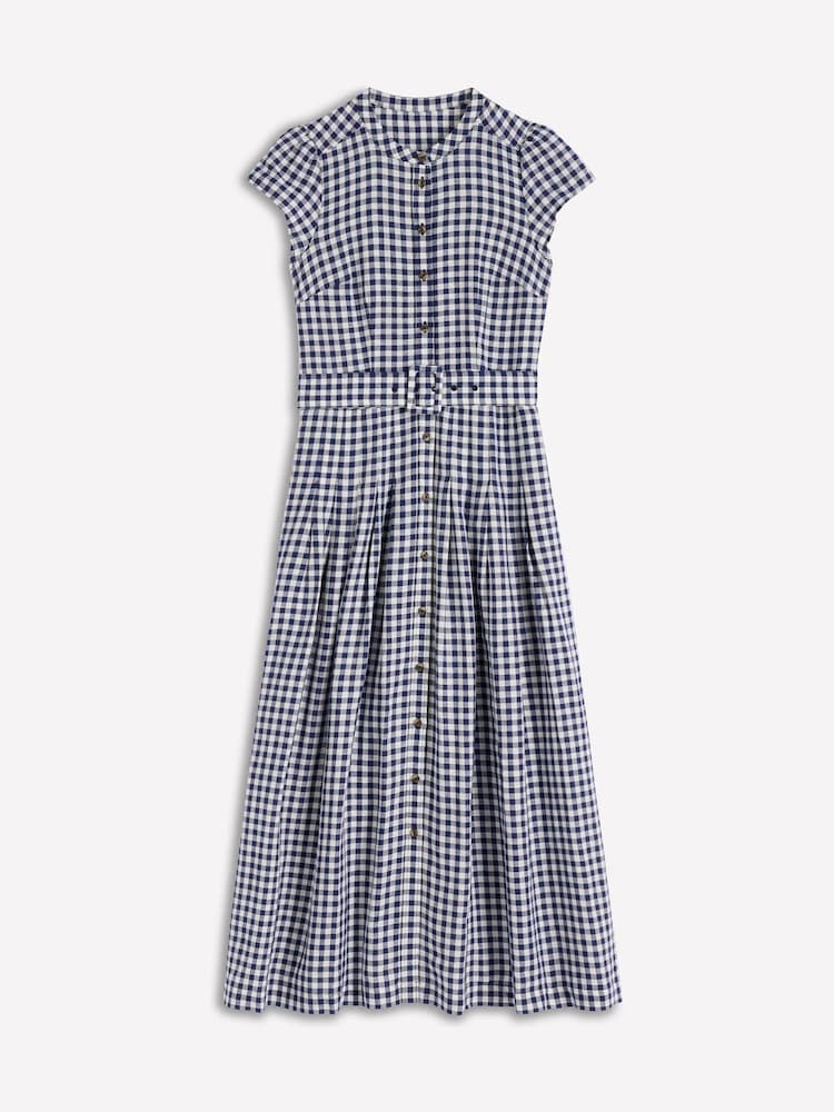 Boden Blue Arabella Linen Blend Dress - Image 6 of 6 Boden Blue Arabella Linen Blend Dress - Image 6 of 6