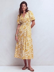 Boden Yellow Irene Puff Sleeve Dress - Image 4 of 6