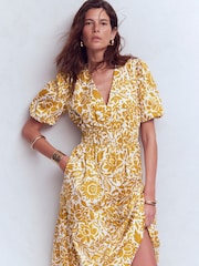 Boden Yellow Irene Puff Sleeve Dress - Image 5 of 6