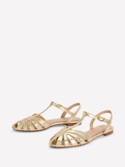 זהב - Boden סנדלים שטוחים עם רכיסת כלוב - תמונה 3 מתוך 5