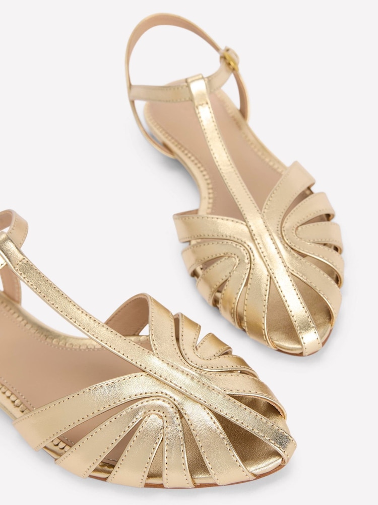 זהב - Boden סנדלים שטוחים עם רכיסת כלוב - תמונה 5 מתוך 5