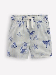 Boden Blue Cotton Linen Blend Shorts - Image 1 of 3