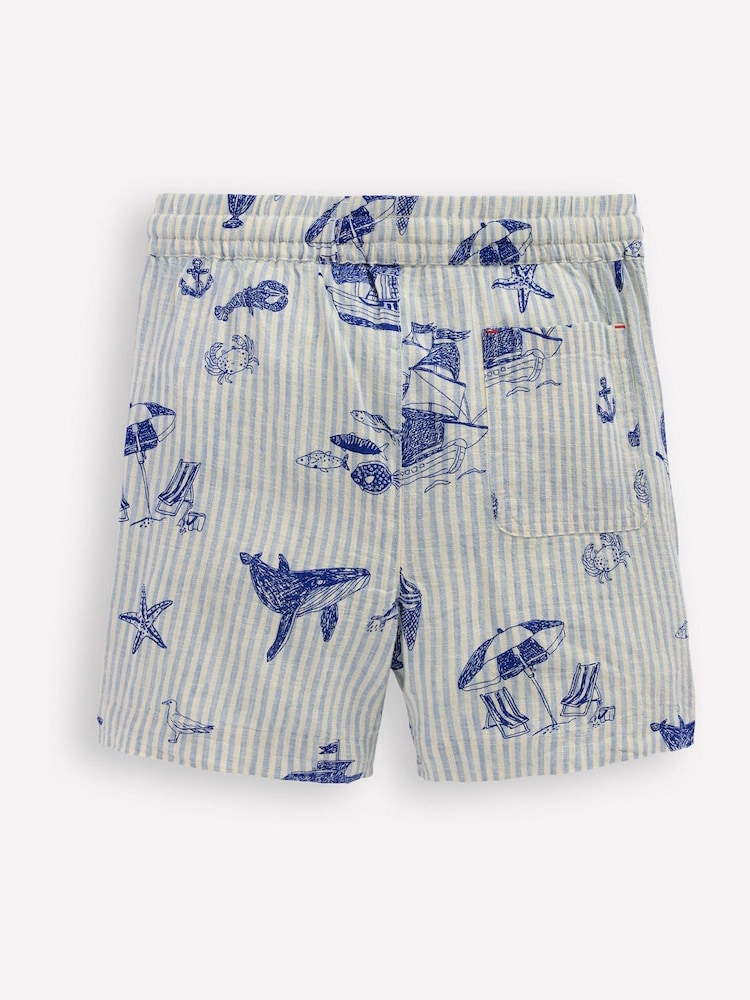 Boden Blue Cotton Linen Blend Shorts - Image 2 of 3