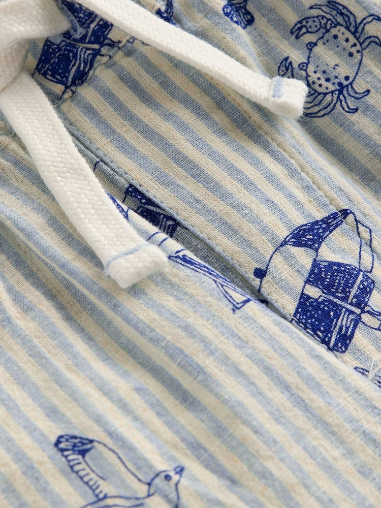 Boden Blue Cotton Linen Blend Shorts - Image 3 of 3