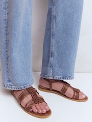 Boden Brown Multi Strap Knot Sandals - Image 1 of 5