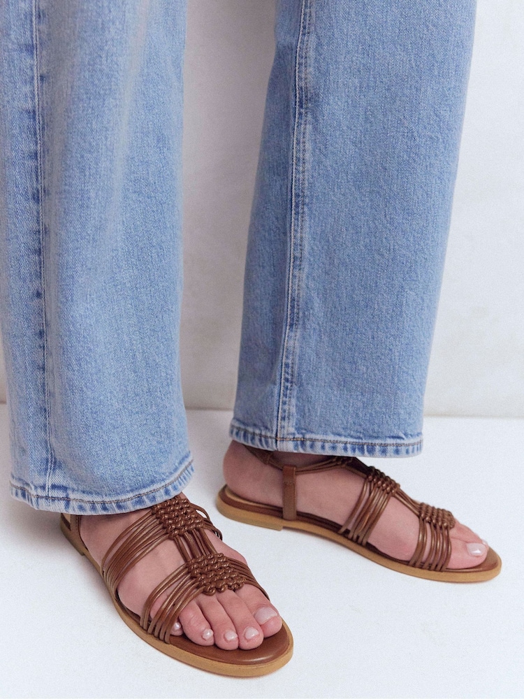 Boden Brown Multi Strap Knot Sandals - Image 1 of 5