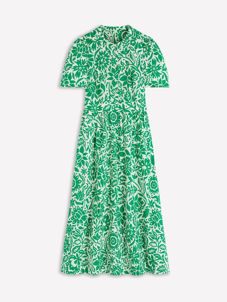 Boden Green Ivy Cotton Midi Dress - Image 6 of 6 Boden Green Ivy Cotton Midi Dress - Image 6 of 6