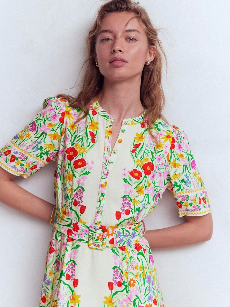 Boden Kate パフスリーブ ベルト付き ワンピース - 画像 2 / 8