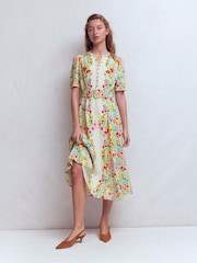 Boden Kate パフスリーブ ベルト付き ワンピース - 画像 4 / 8