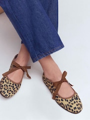 Boden Brown Flexi Tie Mary Janes Shoes - Image 2 of 6