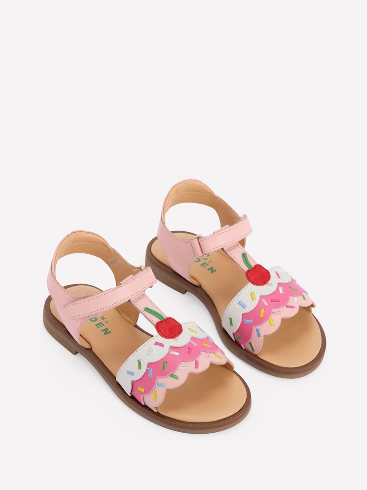 Boden Pink Fun Leather Sandals - Image 2 of 3