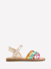 Boden Metallic Crossed Leather Sandals - Image 1 of 3