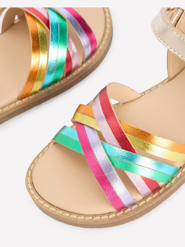Boden Metallic Crossed Leather Sandals - Image 3 of 3 Boden Metallic Crossed Leather Sandals - Image 3 of 3