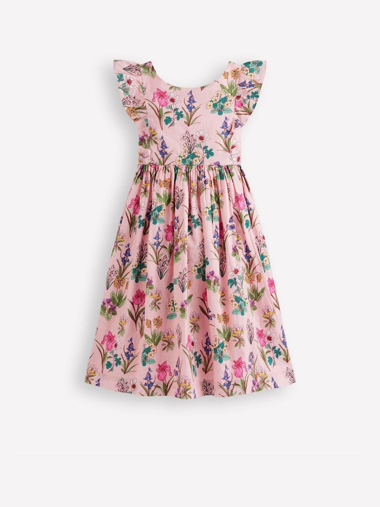 Boden Pink Bow Back Midi Dress - Image 2 of 4