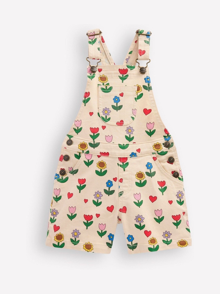 Boden Cream Short Dungarees - Image 2 of 3