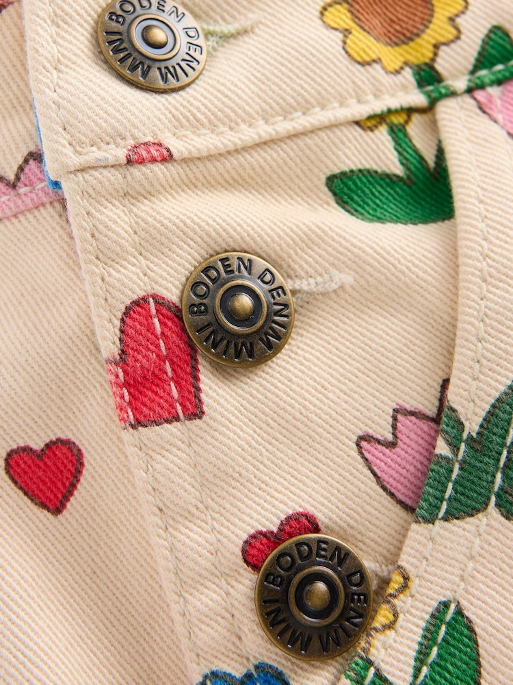 Boden Cream Short Dungarees - Image 3 of 3