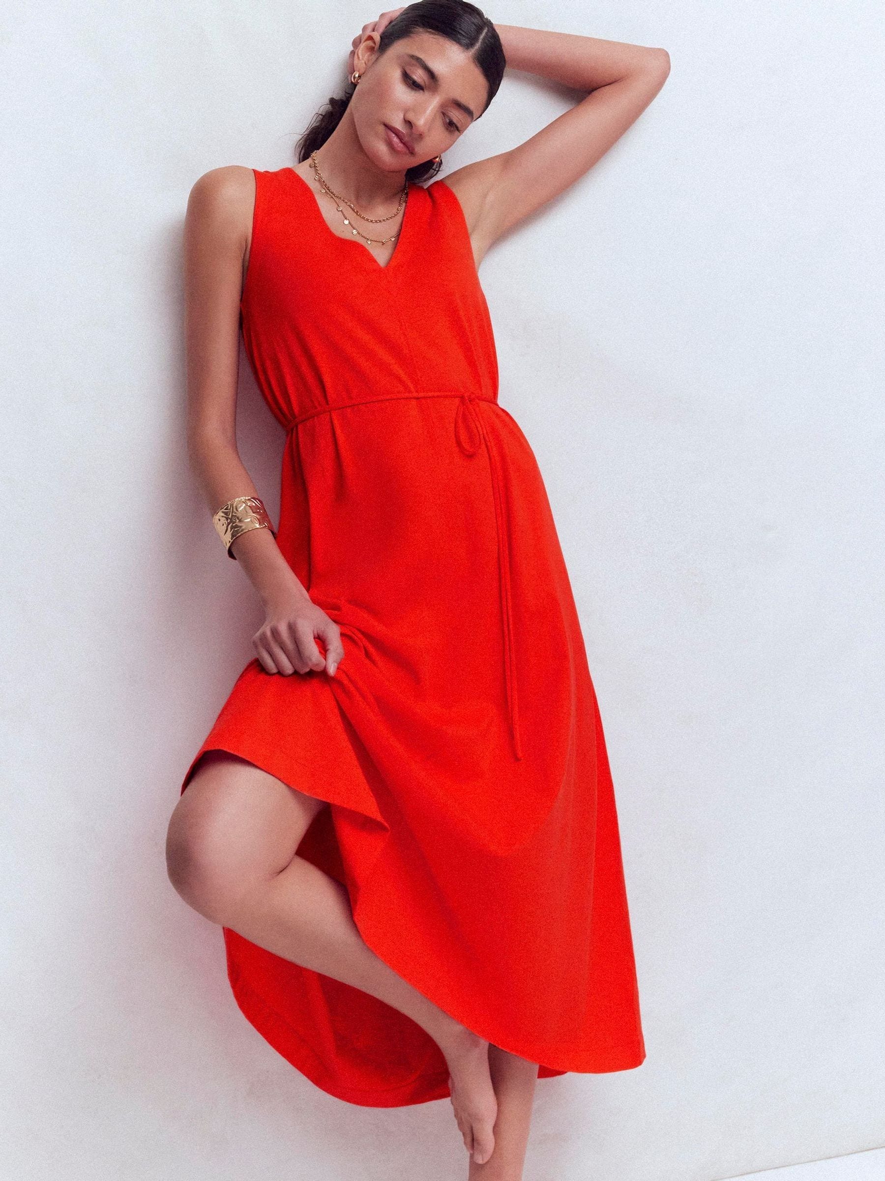 Buy Boden Red Mia V-Neck Jersey Midi Dress from Next USA