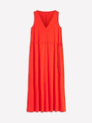 Boden Red Mia V-Neck Jersey Midi Dress - Image 7 of 7
