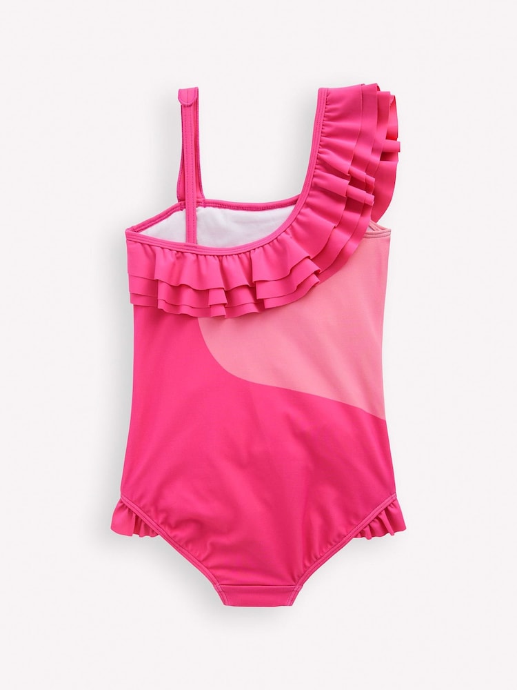 Boden Pink One Shoulder Appliqué Swimsuit - Image 2 of 3