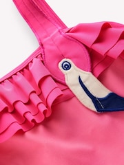 Boden Pink One Shoulder Appliqué Swimsuit - Image 3 of 3