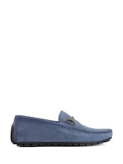 Dune London Blue Brackon Wide Fit Moccasins - Image 1 of 5